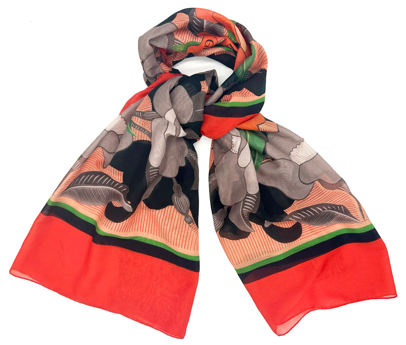 BLOOM WITH GRACE SILK/COTTON SCARF