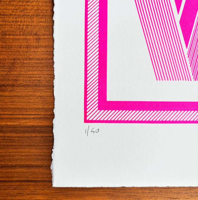 "LOVE" NEON PINK SCREEN PRINT