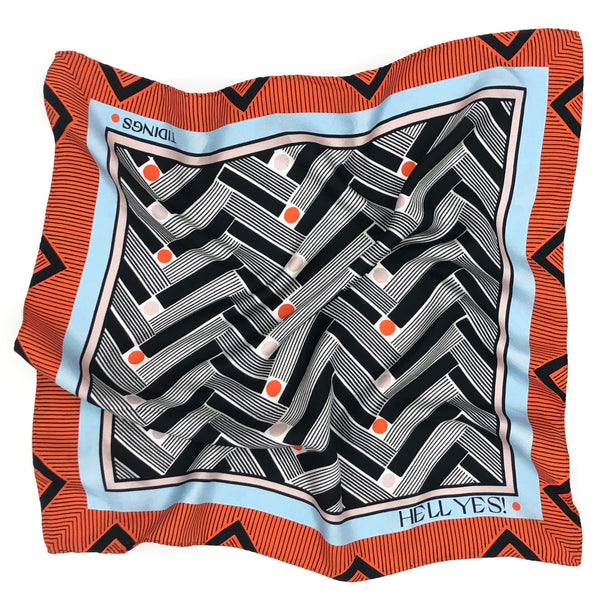 HELL YES! SILK POCKETSQUARE/ NECKERCHIEF