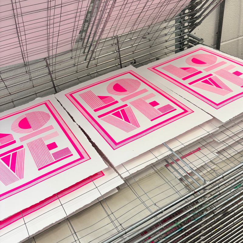 "LOVE" NEON PINK SCREEN PRINT