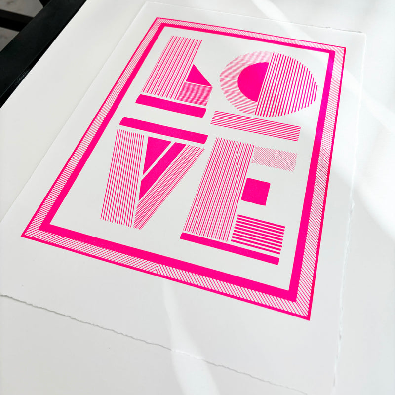 "LOVE" NEON PINK SCREEN PRINT