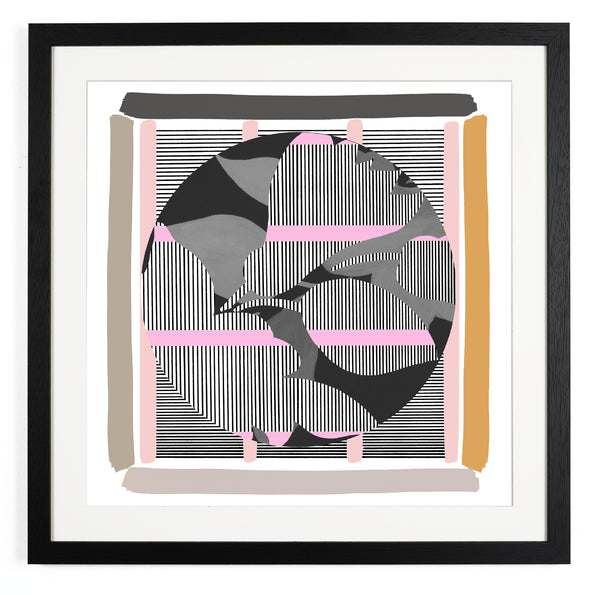 "THROUGH THE LOOKING GLASS" GICLEE PRINT-NEUTRAL WITH PINK